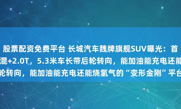 股票配资免费平台 长城汽车魏牌旗舰SUV曝光：首搭归元平台，800V插混+2.0T，5.3米车长带后轮转向，能加油能充电还能烧氢气的“变形金刚”平台来了